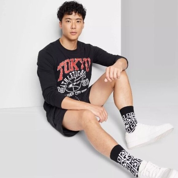 Mens Black Regular Fit Crewneck Long Sleeve T-Shirt - Original Use Size XL - Picture 2 of 3